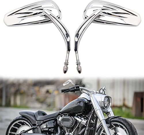DREAMIZER Motorcykel backspegel, 8mm motorcykel spegel kompatibel med sportster XL883 1200 Dyna Softail Street Glide Electra Glide Road Glide (Krom)