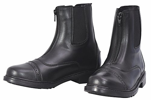 TuffRider Ladies Starter Front Zip Paddock Boots | Durable, Easy to Clean Water-Resistant Horse Riding Boots for Women, Black, 9 UK Wide