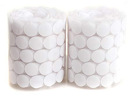 1000pcs 20mm Strong Self-Adhesive Hook and Loop Dots, Waterproof DIY Movable Backing Fastening Tape, Double Sided Sticky Adhesive Pads for Home, School, Office (White)
