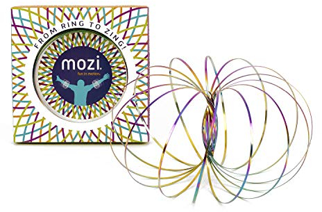Mozi Magic Flow Geometrischer Anti-Stressring, einfach zu bedienen, Kinetischer 3D-Ring, Slinky, Spielzeug für Kinder und Erwachsene (Iridescent)