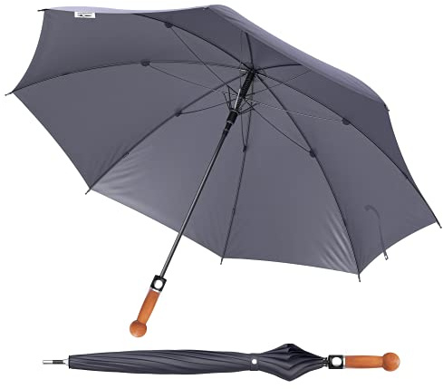 Sicherheitsschirm XXL mit Videokurs | Stabiler Premium-Herrenregenschirm | Knauf Zwetschge | 103 cm