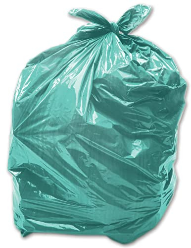 50 x grön 90 L medelhård (28 mikron/112 gauge) alina färgad avfallspåse/polyeten soptunna foder/plastpåse / 90 liter grön soppåse