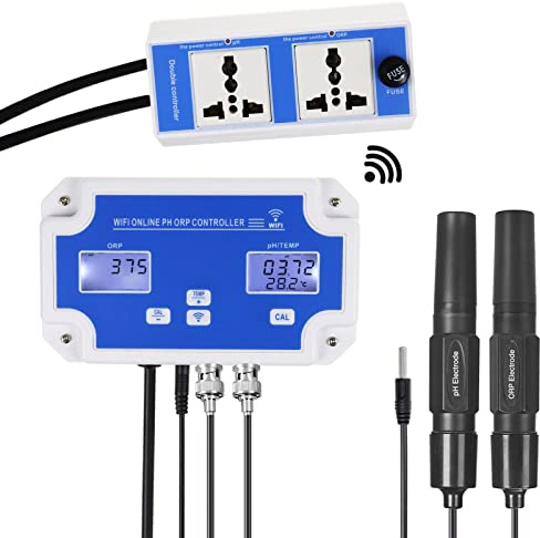 Digital PH/ORP-regulator för noggrann testning av vattenkvalitet.