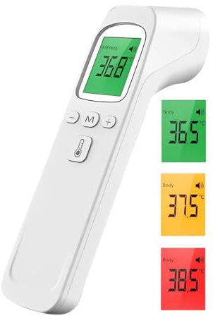 Forehead Thermometer for Adults Kids, Digital Thermometer with LCD Display, Fever Alarm, 32 Memories, ℃ / ℉, No-Touch Forehead Thermometer for Adults Kids Baby