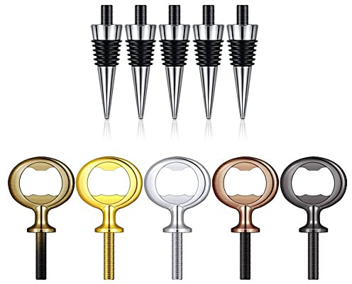 Geofray Bouchon de Vin, Ouvre-Bouteille Vierge Chrome Bouchon Ouvre-Bouteille Ensemble de Quincaillerie pour la FêTe du Vin de Mariage Tournage sur Bois Bricolage