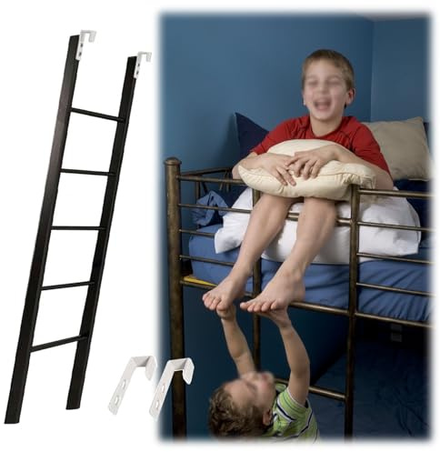 Échelles de Lit Échelle pour Lits Superposés pour Petits Espaces, pour Enfants, 116 125 130 135 145 155 165 170 cm Échelles de Grenier avec Crochets, Échelle de Sécurité(155cm/61)