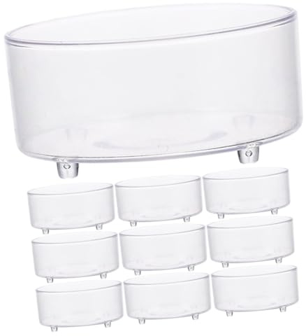 iplusmile pour Reptiles Acrylique Lot de 10 Bols à Eau et Nourriture pour Lézards Serpents Tortues Hérissons Oiseaux Terrarium Mangeoire Alimentaire Solide 10Cm