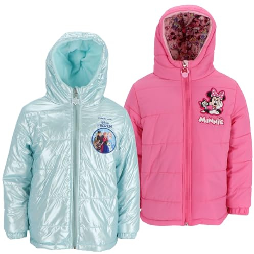 Disney Giacca Invernale Bambina con Cappuccio – Piumino Imbottito Ufficiale Minnie o Frozen – Giubbotto Caldo in Poliestere con Zip, Morbido e Leggero, Taglie 3-8 Anni [3166 Rosa Minnie - 8 anni]