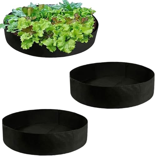 Sac de plantation-2 pièces en tissu velours,pot en tissu épais et respirant,sac de semis rond,sac de plantation pour pommes de terre,tomates,sacs de plantation pour légumes et fleurs,Couleur Noir