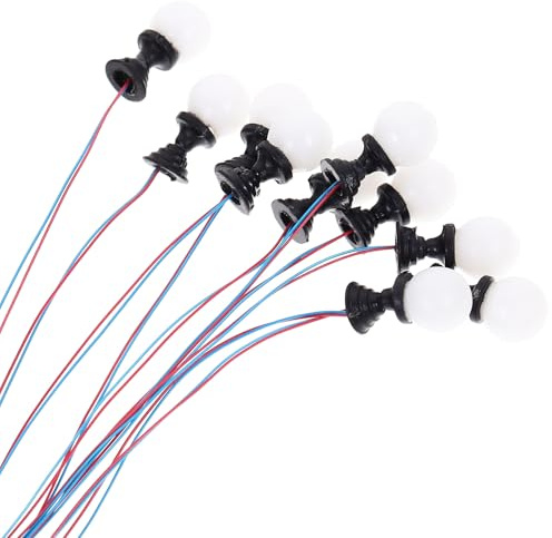 Alasum Lot de 10 Lampes Miniatures Pilier en ABS pour Table à Sable Bricolage Jardin Miniature Éclairage Décoratif pour Scènes de Modélisme