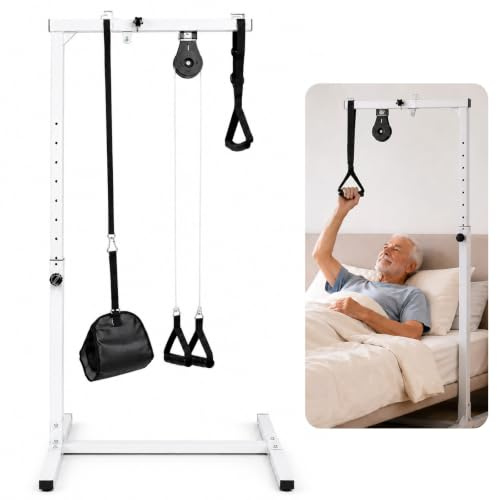 Aide Autonome pour Se Lever du Lit pour Seniors - Potence de Lit Autoportante Réglable 130-175 cm, Socle en H, Capacité 100 kg