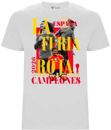 ENERGY FUSION T-shirt pour enfant Espagne du monde de football 2026 Bichampions du monde 2010 et 2026 100 % coton Regular Fit Bleu marine