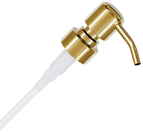 ALTGLAS Seifenspender Pumpkopf Zagreb - Edelstahl Pumpaufsatz mit 28mm Gewinde als Ersatz Pumpe und Upcycling Seifen Spender zu Bauen mit Jacky Flaschen (Gold Glänzend)