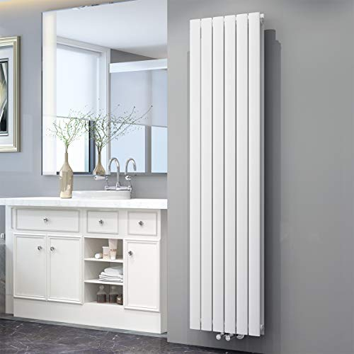 ELEGANT Radiador plano de diseño, 1800 x 462 mm, color blanco, doble capa, panel vertical