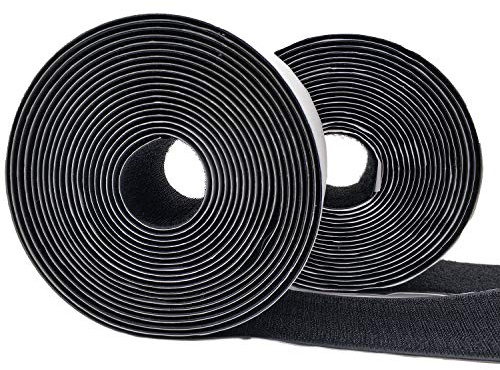 Eroilor 50 mm (2 tum) bredd Kardborre Krok och Ögla Självhäftande Tejp 5 Meter Svart