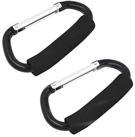 TOMYEER 2 x starke Buggy-Karabinerhaken, Kinderwagen-Einkaufstaschenhalter.