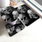 LAOLUCKY Badematte mit Totenkopf-Motiv - Tag der Toten Gothic Smile Badvorleger, 3er-Pack, Flanell, U-Form, konturiert, Toilettenvorleger, Deckelbezug, weich, rutschfest