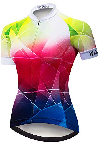 Damen Radtrikot Bike Fahrradbekleidung Shirt Tops Jacke Sommer, Gläser, XX-Large