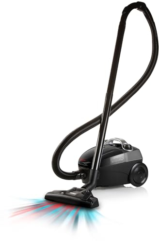 DOMO DO1033S Staubsauger mit Beutel - Inklusive Bodendüse, Fugendüse mit Staubbürste und 1 Staubbeutel - 1,5L - Bodendüse für Parkett, Teppich, Harte Böden - Langes Kabel - 450 W - Schwarz