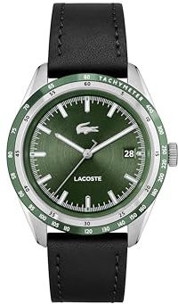 Lacoste Montre Analogique à Quartz pour Homme Collection Everett avec Bracelet en Cuir Noir - 2011292