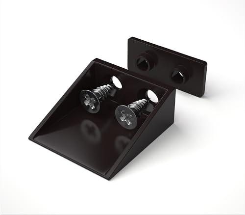 BAUHELD Lot de 8 équerres de butée pour volets roulants - Tampons d'arrêt en plastique - Fabriqué en Allemagne - Butée de butée avec vis - Compatible avec les lamelles de volet roulant - Marron