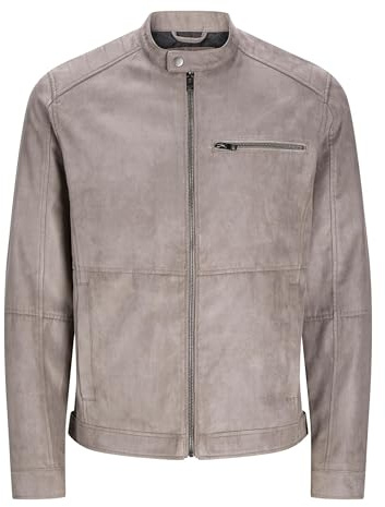 JACK & JONES Män, konstläderjacka, konstläderjacka, Falk, XL
