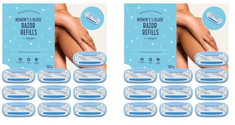 by Amazon für Damen, 5-Klingen-Rasierer, Nachfüllpackung, 10er-Pack (Packung mit 2)