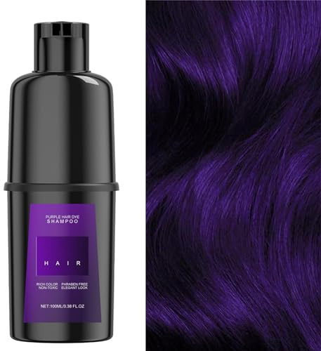 Hair Dye Shampoo, Hair Instant Dye Shampoo, Hair Shampoo,Anti Grau Shampoo,Haarfärbeshampoo für graues Haar,Haarfarbe Dunkelbraun in Minuten Hair Color Shampoo für Männer Frauen (lila)