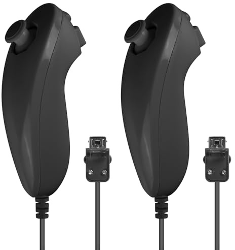 2 Pack Nunchuk Controller für Wii: Nunchuck-Controller Joystick, Remote Nunchuk Jostick Game Controller Kompatibel,Ersatz Controller Kompatibel,Nunchuck Controller für Nintendo Wii und Wii U Console