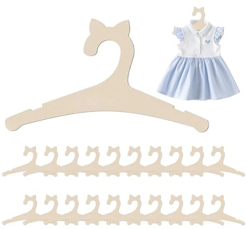 Dzmuero Grucce Neonato Legno, 20 pezzi, Design a Scanalature, per Decorare e Appendere i Vestiti