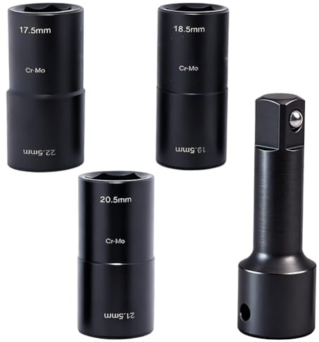 Dadi per ruota 17,5/18,5/19,5/20,5/21,5/22,5 mm, chiave per dadi a doppia testa CR-MO 1/2, compatibile con Ford Land Rover (4 pezzi)