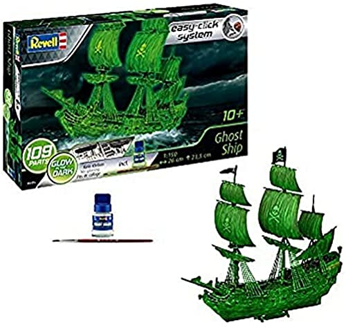 Revell Modellbausatz Geisterschiff I Piratenschiff mit Nachtleuchtfarbe I Easy-Click-System für einfachen Zusammenbau I Detailliertes Modell für Kinder und Erwachsene ab 10 Jahren