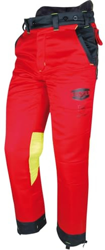 Jardiaffaires Pantalon Professionnel adapté aux bûcherons Solidur Authentic Rouge L
