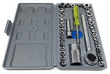 TEMPO DI SALDI Kit Di Chiavi A Bussola In Varie Misure Con Cricchetto A Tubo Per Bulloni