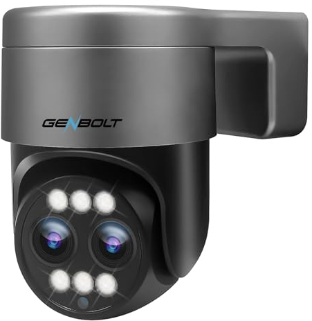 GENBOLT 2.5K PTZ WiFi Security Camera Outdoor with PoE, Dual lens CCTV Home Surveillance Camera with 10X Hybrid Zoom, IP Camera with Color Night 4MP, Auto Tracking Humanoid Detection(2.4&5GHz)