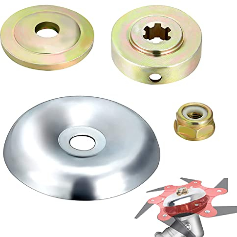 ZAMDOE Kit de Adaptador de Cabezal de Cuchilla de Recortadora para Stihl Recortadora, arandela Protectora de Placa de Empuje + arandela de Empuje + Placa de Jinete + Tuerca de Bloqueo