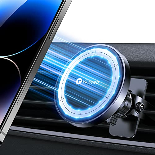 VICSEED Handyhalterung Auto Magnet Lüftung für Magsafe Autohalterung [Starker Magnet mit 20 xN55] Magnetische KFZ Handy Halterung Kompatibel für iPhone 17 16 15 14 13 12 Pro Max Samsung S25 Ultra usw