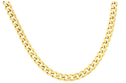 Original italienische Panzerkette 18kt Doublé 9mm Länge 70cm, Halskette Herren-Kette Goldkette Damen Geschenk Schmuck ab Fabrik Tendenze-Italy