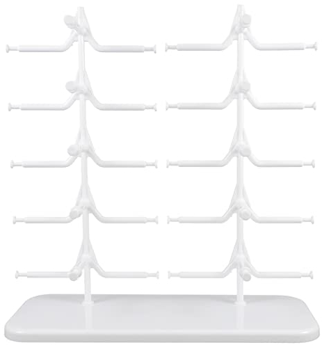 Housoutil Brillenhalter Brillenständer Für Mehrere Brillen Sonnenbrillen Aufbewahrung Kunststoff Brillenaufsteller Display Rack für Brillen Display Organizer Weiß