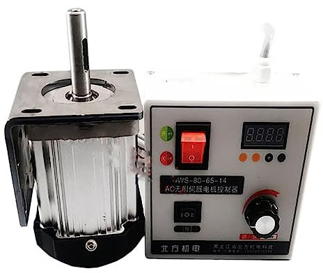 220V High Power Brushless DC Servo Motor Kit, BLDC with Controller Speed Adjustable for Woodworking Lathe Belt Bead Machine（800W Kit) (800W Kit and bracket)