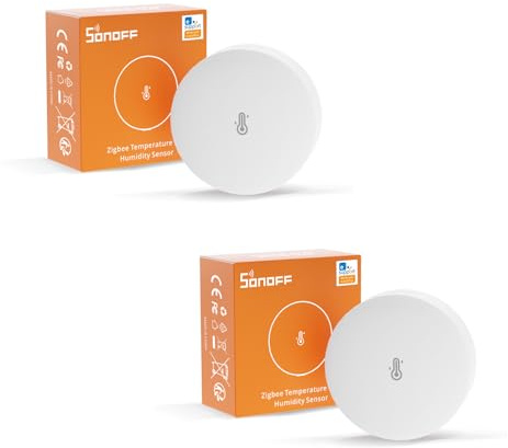 SONOFF SNZB-02P Zigbee Temperatur- und Feuchtigkeitssensor,2 Stück Smart Temperatursensor mit Komfortalarm,Zigbee Hygrometer Kompatibel mit Alexa/Google Home/HA/IFTTT,Zigbee Hub Erforderlich.
