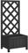 vidaXL Solid Fir Wood Planter with Trellis - Black, Spacious Rectangular Garden Planter Box, Trellis Fence Panel for Climbing Plants, Outdoor/Patio/Terrace