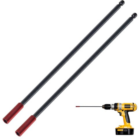 Kasoud Impact Driver Extension Bit Holder, 2 PCS Magnetic Drill Bit Extension Holders, 1/4 Inch Drill Bit Extension Holder, Magnetic Bit Holder 305mm, with Magnetic Head ¼ Inch Hex Drive