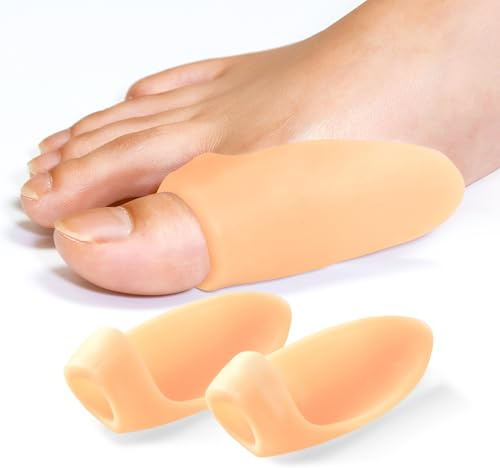 Promifun Protège-orteil en gel, lot de 10 coussinets et coussins pour oignon, protection pour gros orteil, soulage la douleur du pied due au frottement, au frottement et à la pression - Beige