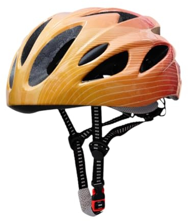 Dickly Fahrradhelm für Kinder, Kinderfahrradhelm, Trendiger Rennradhelm für Jungen und Mädchen, Sporthelm zum Reiten, Klettern, Gelb Orange