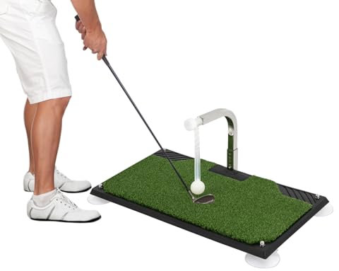 Alnemy Golf Training Aid - 5 Adjustable Height Swing Trainer With Practice Mat for Beginners