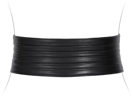 VONMELLI Breiter Gürtel Damen, Elastischer Taillengürtel Damen für Kleider Vintage Mode Dehnbarer Korsett-Gürtel für Halloween-Kostüme Passend für Taillenumfang 66-107cm Schwarz 34-38