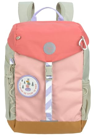 LÄSSIG Kinder Wanderrucksack Kinderrucksack mit Brustgurt gepolsterte Schultergurte wasserabweisend, 14 Liter/Big Outdoor Backpack Sunny Explorer rose/pink