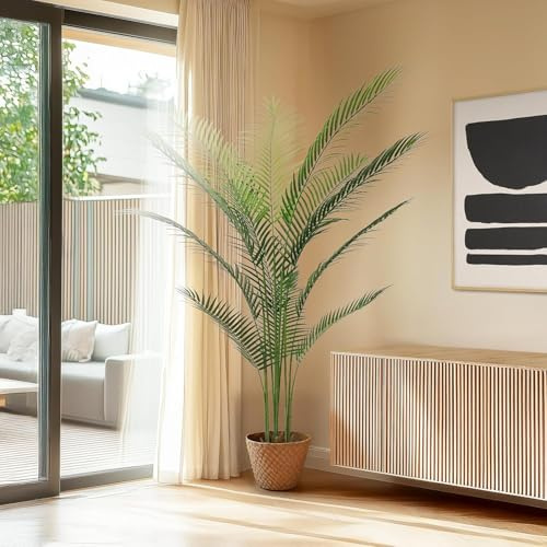 BLAINE | Amazonaspalm 160cm | Dekorativa konstväxter | Stor konstväxt | Konstväxter för inom- och utomhusbruk | Realistisk dekorativ konstväxt för hemmet