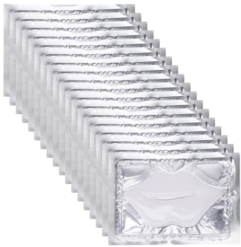OSALADI Mascarilla Labial de Colágeno Hidratante y Nutritiva 25 Unidades Blancas Almohadillas de Gel Cuidado y Exfoliación de Labios Antiarrugas y Revitalizante para Mujer
